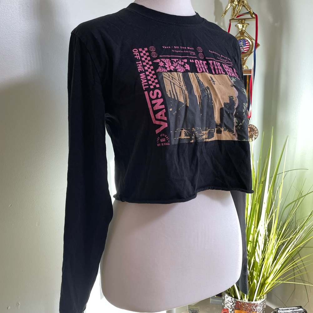 sold Vans Off The Wall Long Sleeve Crop Top With Graphic Size XSmall